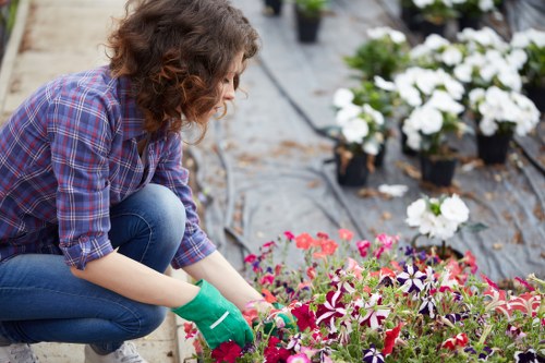 Gardeners working on a Farringdon garden in a central London setting